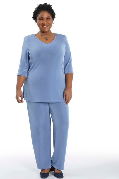 Pants Vikki Vi Classic Powder Blue Pull on Pant