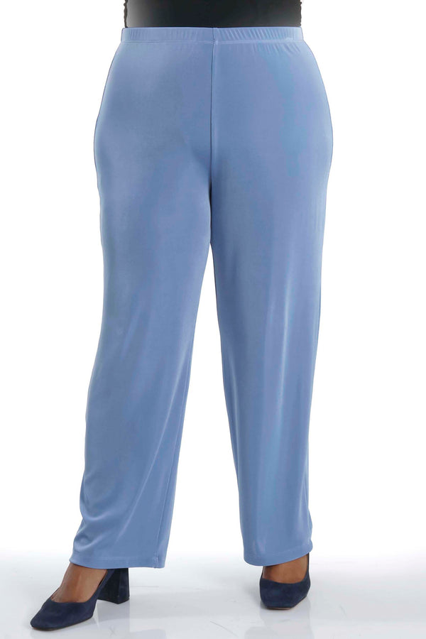 Vikki Vi Classic Powder Blue Petite Pull-On Pant