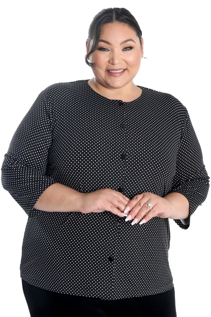 Jackets Vikki Vi Jersey Black Mini Dot Cardigan