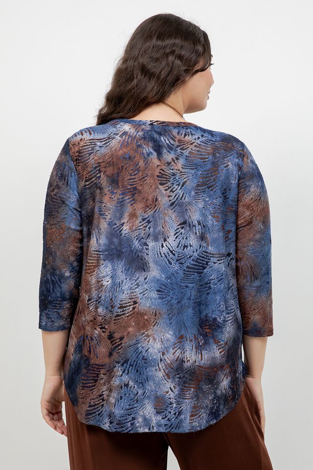 Karen Kane 3/4 Sleeve Leaf Tunic