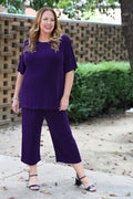 Vikki Vi Classic Royal Purple Short Sleeve Tunic