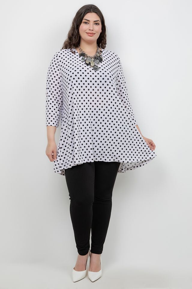 Tops Vikki Vi Jersey Dots Pocket Swing Tunic
