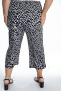 Vikki Vi Jersey Black and Ivory Random Dots Crop Pant