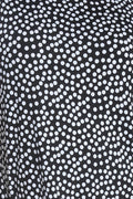 Vikki Vi Jersey Black and Ivory Random Dots Zip Front Caftan