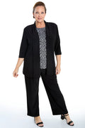 Vikki Vi Jersey Black 3/4 Sleeve Kimono Jacket