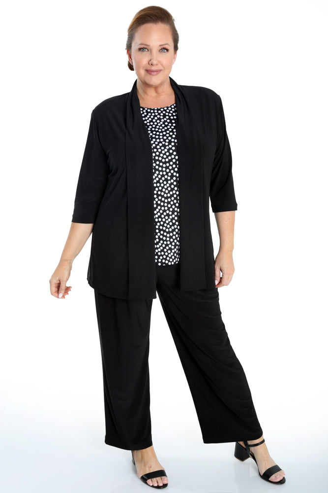 Jackets Vikki Vi Jersey Black 3/4 Sleeve Kimono Jacket