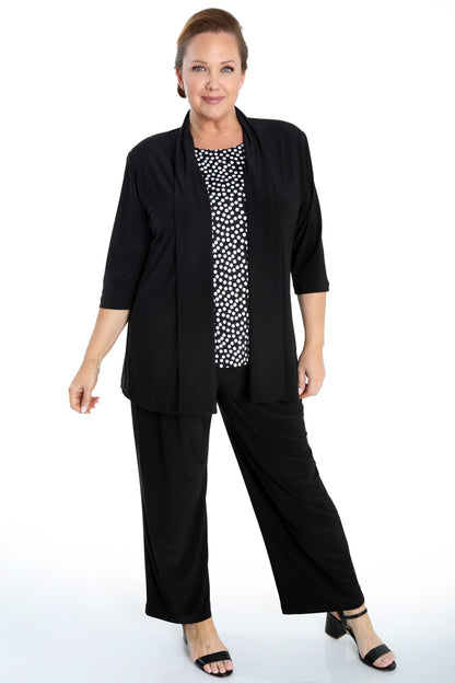 Jackets Vikki Vi Jersey Black 3/4 Sleeve Kimono Jacket