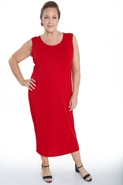 Dresses Vikki Vi Silky Classic Red Maxi Tank Dress