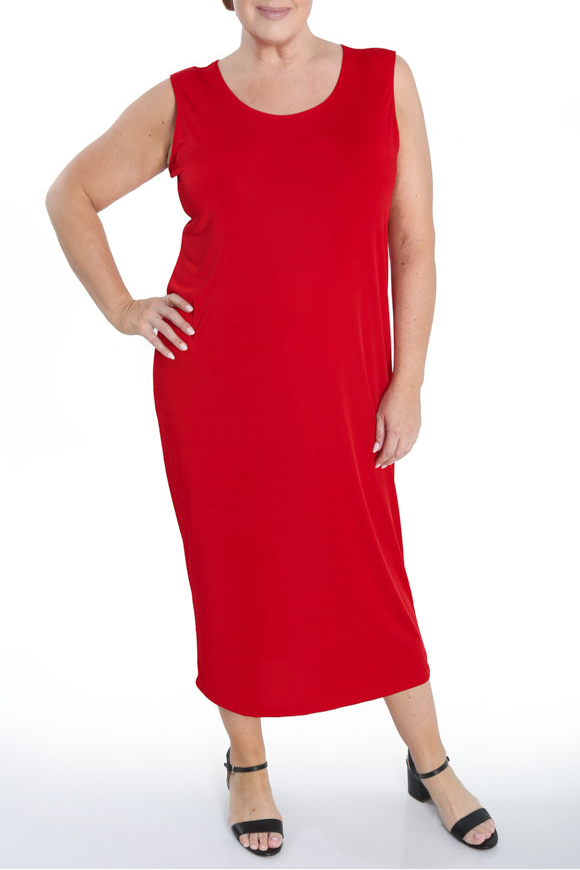 Dresses Vikki Vi Silky Classic Red Maxi Tank Dress