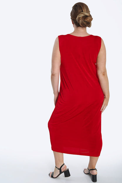 Dresses Vikki Vi Silky Classic Red Maxi Tank Dress