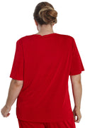Vikki Vi Silky Classic Red Short Sleeve Tunic
