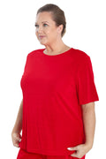 Vikki Vi Silky Classic Red Short Sleeve Tunic