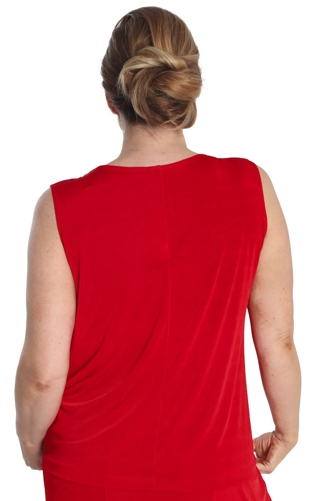 Tops Vikki Vi Silky Classic Red Tank