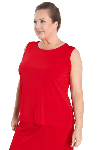 Tops Vikki Vi Silky Classic Red Tank