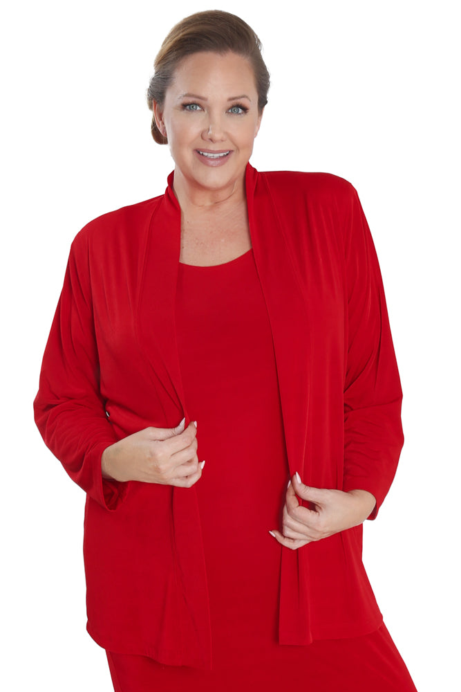 Jackets Vikki Vi Silky Classic Red Kimono Jacket