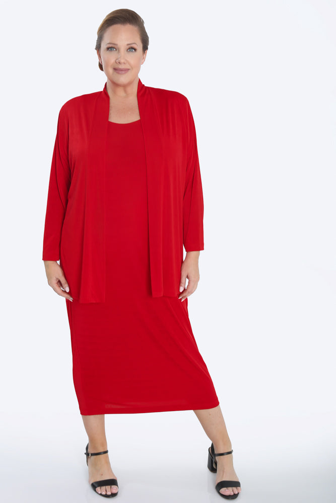 Dresses Vikki Vi Silky Classic Red Maxi Tank Dress