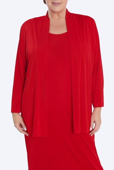 Jackets Vikki Vi Silky Classic Red Kimono Jacket