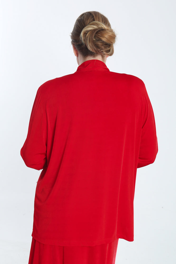 Jackets Vikki Vi Silky Classic Red Kimono Jacket