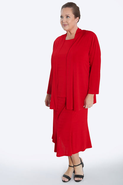 Jackets Vikki Vi Silky Classic Red Kimono Jacket