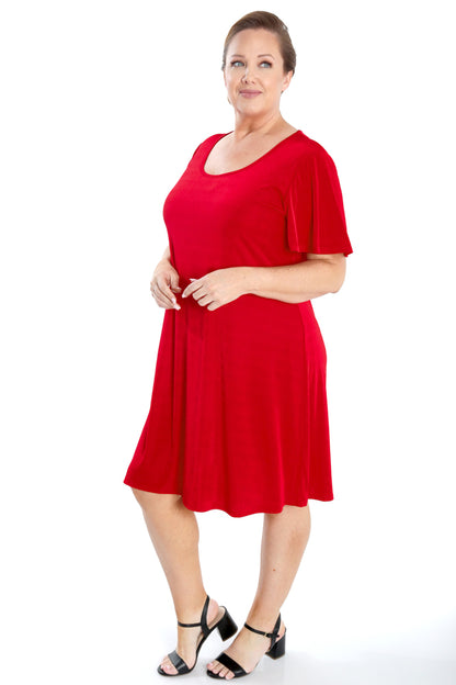 Dresses Vikki Vi Silky Classic Red T-Shirt Style Dress