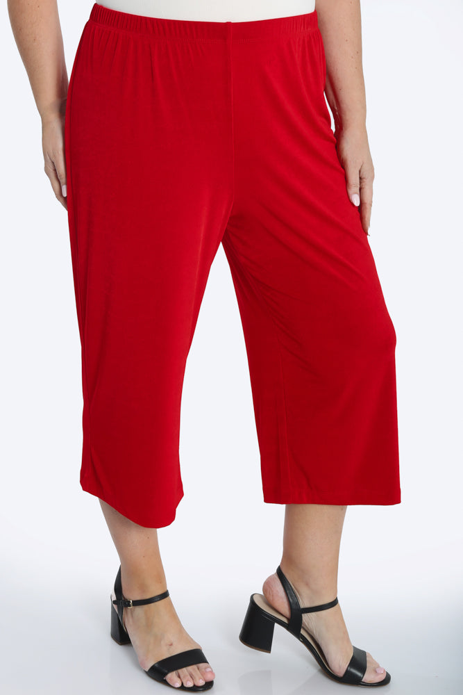 Pants Vikki Vi Silky Classic Red Crop Pant