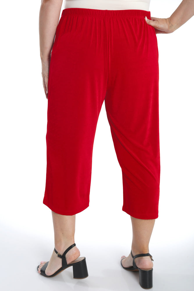 Pants Vikki Vi Silky Classic Red Crop Pant