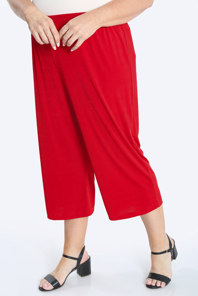 Pants Vikki Vi Silky Classic Red Crop Pant