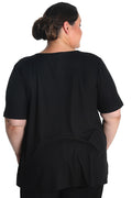 Vikki Vi Ribbed Black Short Sleeve Lounge Top