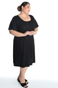 Vikki Vi Ribbed Black T-Shirt Style Dress