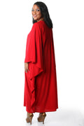 Vikki Vi Jersey Red Zip Front Caftan