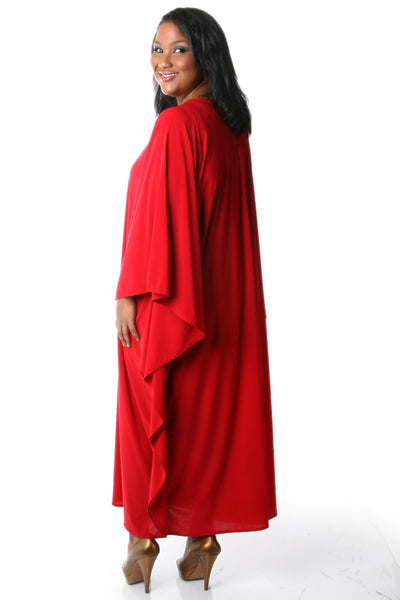 Vikki Vi Jersey Red Zip Front Caftan