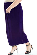 Vikki Vi Classic Royal Purple Straight Maxi Skirt