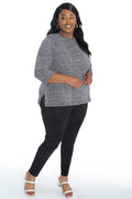 Vikki Vi Jersey Salt &Pepper 3/4 Sleeve Top