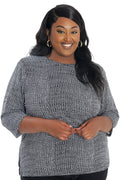 Vikki Vi Jersey Salt &Pepper 3/4 Sleeve Top