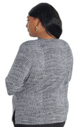 Vikki Vi Jersey Salt &Pepper 3/4 Sleeve Top