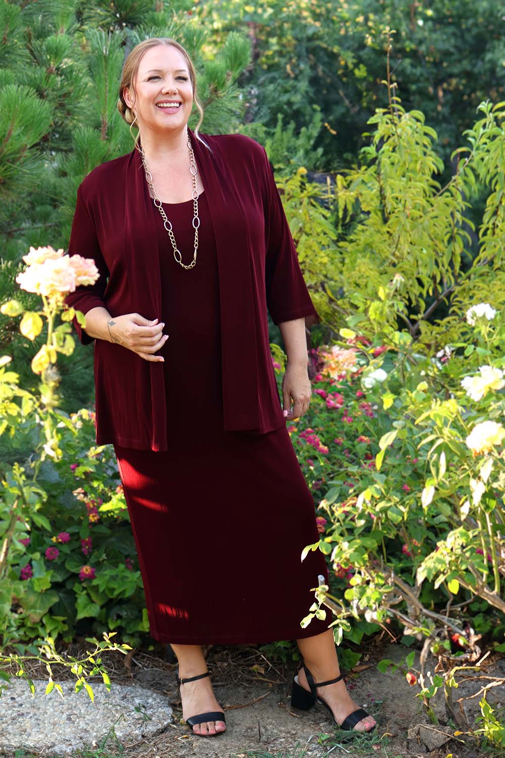 Jackets Vikki Vi Classic Shiraz 3/4 Sleeve Kimono Jacket