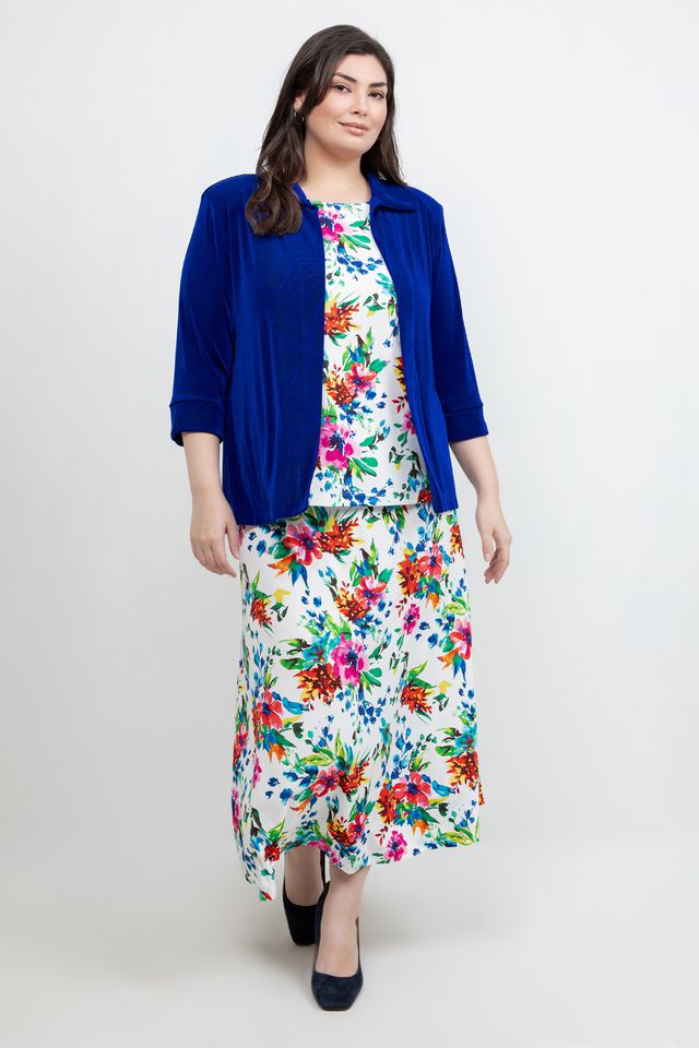 Jackets Vikki Vi Classic Royal Blue Tab Collar Jacket