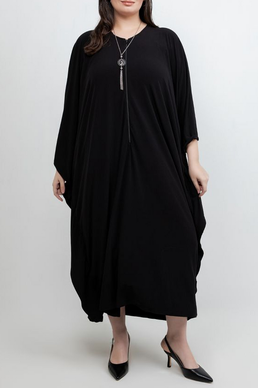 Dresses Vikki Vi Jersey Black Zip Front Caftan