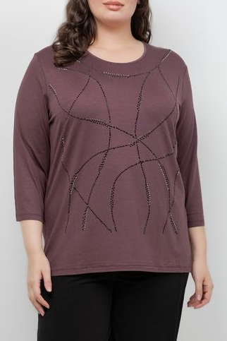Tops Plum Ripple Sparkle 3/4 Sleeve Top