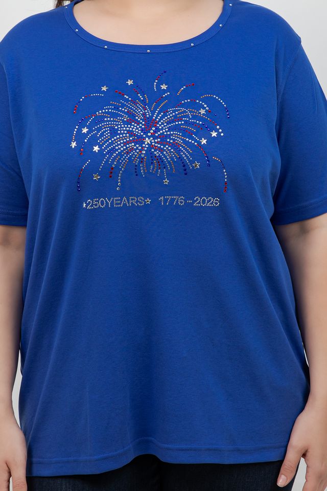 Tops Fireworks Round Neck Top