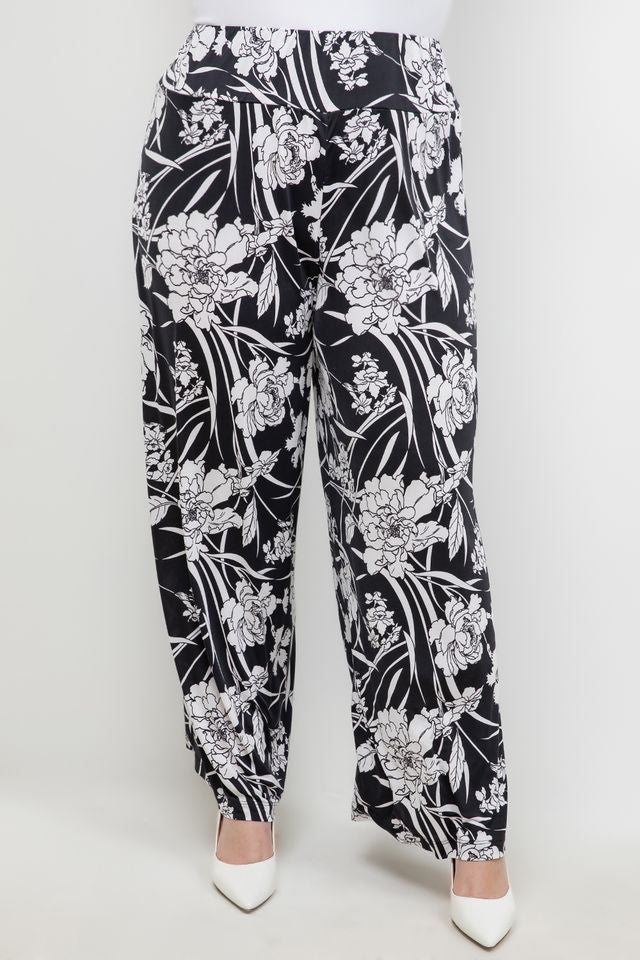 Pants Vikki Vi Jersey Noir Blossom Wide Leg Pant