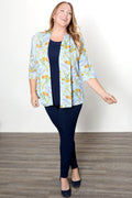 Vikki Vi Jersey Tea Garden 3/4 Sleeve Kimono Jacket