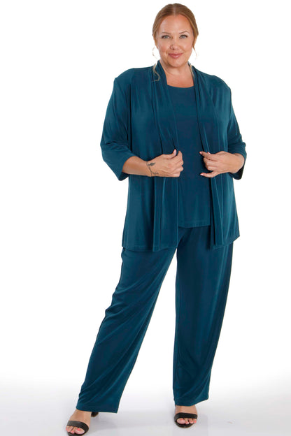 Jackets Vikki Vi Classic Deep Teal 3/4 Sleeve Kimono Jacket