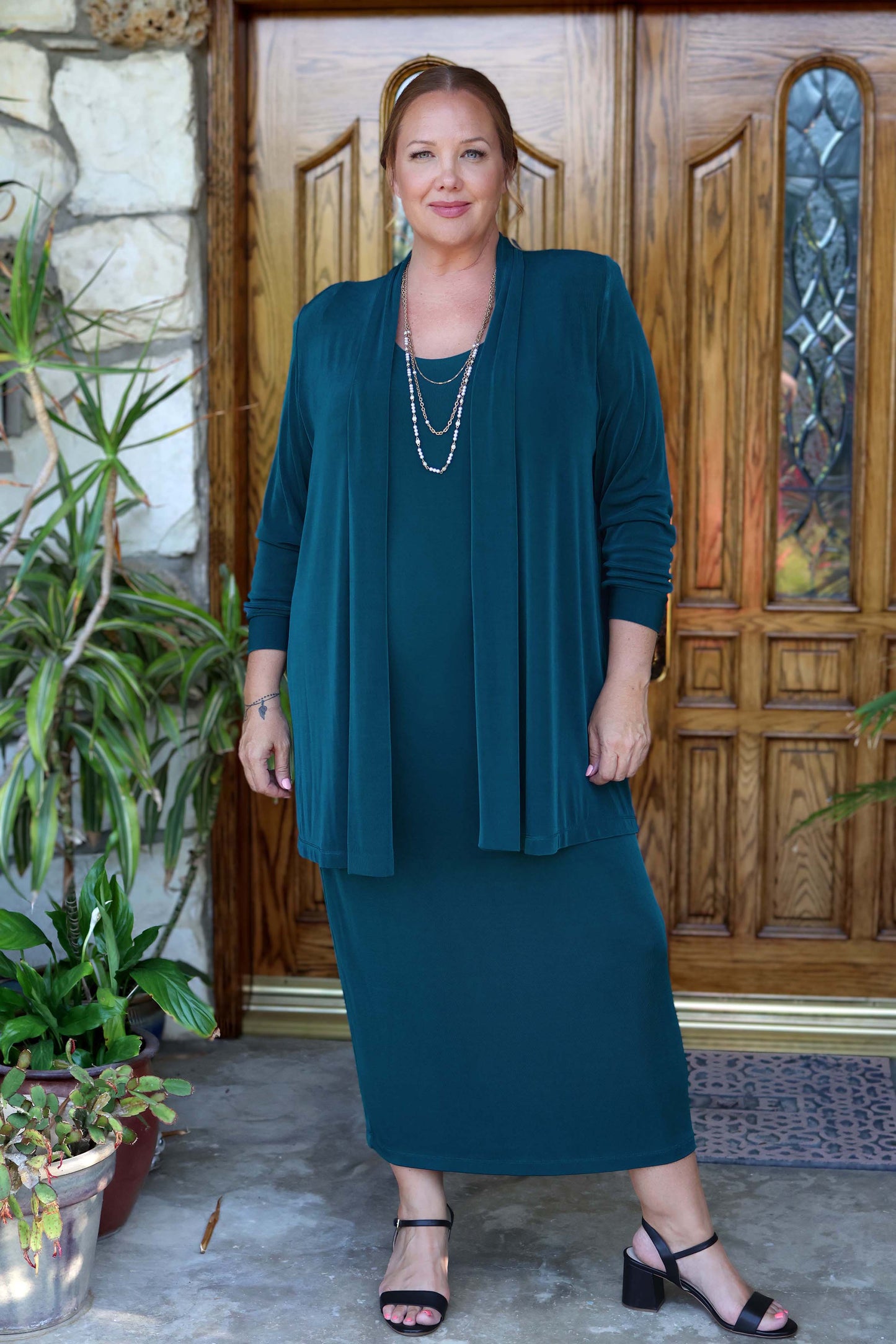 Dresses Vikki Vi Classic Deep Teal Maxi Tank Dress