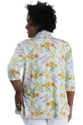 Vikki Vi Jersey Tea Garden 3/4 Sleeve Kimono Jacket