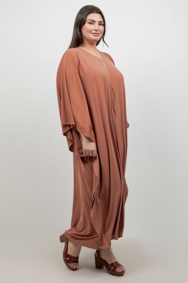 Vikki Vi Jersey Blush Zip Front Caftan