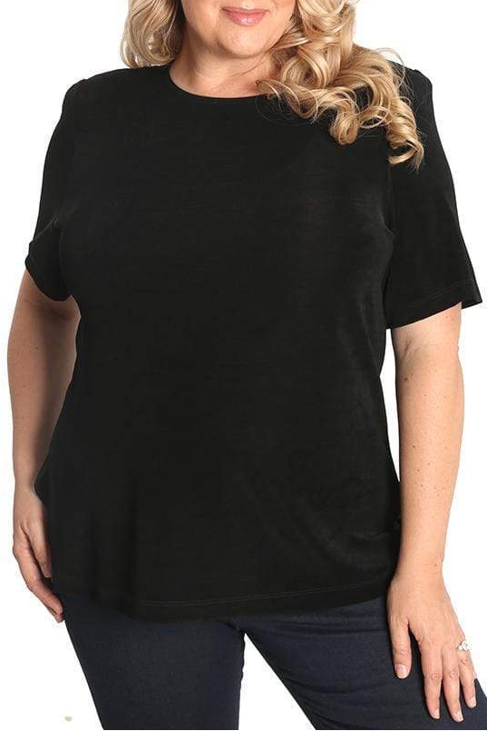 Tops Vikki Vi Classic Black Short Sleeve Tunic