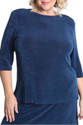 Tops Vikki Vi Classic French Blue 3/4 Sleeve Top