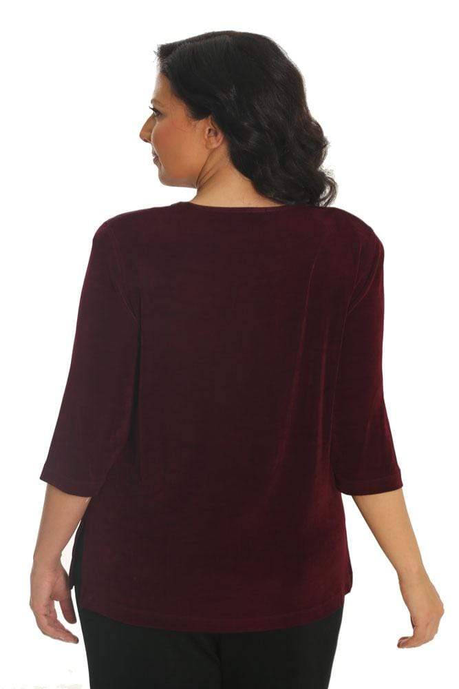 Tops Vikki Vi Classic Shiraz 3/4 Sleeve Top