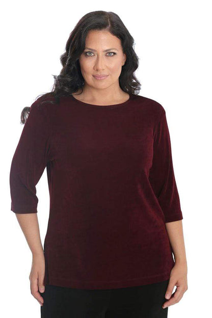 Tops Vikki Vi Classic Shiraz 3/4 Sleeve Top